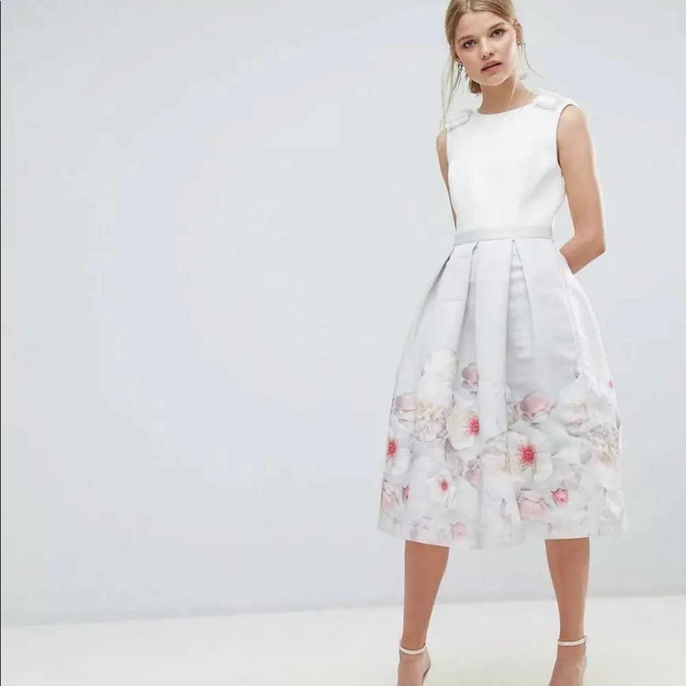 Ted Baker Gilith Pleated Midi Dress TB 2 / US 4/6